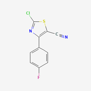 molecular formula C10H4ClFN2S B2557869 2-Chloro-4-(4-fluorophenyl)thiazole-5-carbonitrile CAS No. 1628265-17-7