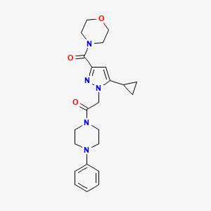 2-(5-cyclopropyl-3-(morpholine-4-carbonyl)-1H-pyrazol-1-yl)-1-(4-phenylpiperazin-1-yl)ethanone