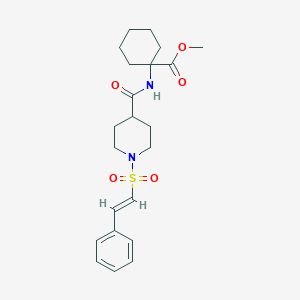molecular formula C22H30N2O5S B2557878 1-[[1-[(E)-2-苯乙烯基]磺酰基哌啶-4-羰基]氨基]-1-环己烷甲酸甲酯 CAS No. 1181471-97-5
