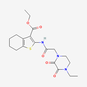 molecular formula C19H25N3O5S B2557884 Ethyl 2-(2-(4-ethyl-2,3-dioxopiperazin-1-yl)acetamido)-4,5,6,7-tetrahydrobenzo[b]thiophene-3-carboxylate CAS No. 868965-13-3