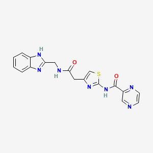 N-(4-(2-(((1H-benzo[d]imidazol-2-yl)methyl)amino)-2-oxoethyl)thiazol-2-yl)pyrazine-2-carboxamide