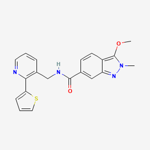 3-methoxy-2-methyl-N-((2-(thiophen-2-yl)pyridin-3-yl)methyl)-2H-indazole-6-carboxamide