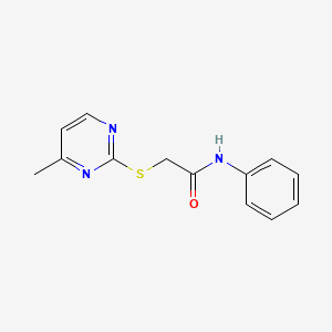 molecular formula C13H13N3OS B2557895 2-((4-methylpyrimidin-2-yl)thio)-N-phenylacetamide CAS No. 303793-55-7