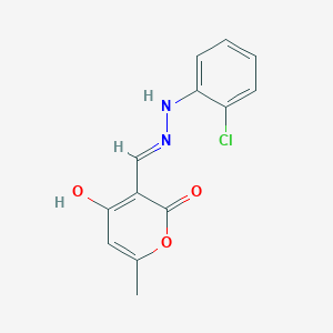 3-{(Z)-[2-(2-chlorophenyl)hydrazino]methylidene}-6-methyl-2H-pyran-2,4-dione