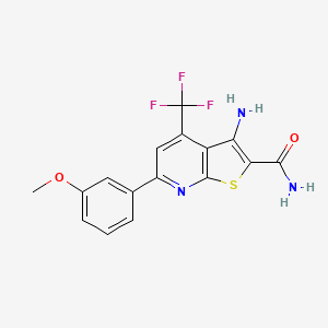3-Amino-6-(3-methoxyphenyl)-4-(trifluoromethyl)thieno[2,3-b]pyridine-2-carboxamide