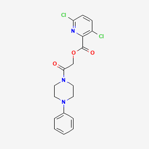 molecular formula C18H17Cl2N3O3 B2557899 [2-オキソ-2-(4-フェニルピペラジン-1-イル)エチル] 3,6-ジクロロピリジン-2-カルボキシレート CAS No. 878123-87-6