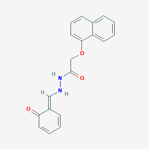 molecular formula C19H16N2O3 B255790 2-naphthalen-1-yloxy-N'-[(E)-(6-oxocyclohexa-2,4-dien-1-ylidene)methyl]acetohydrazide 