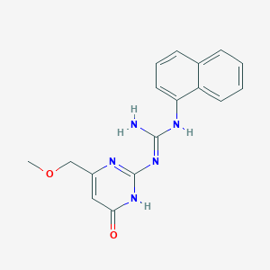 molecular formula C17H17N5O2 B2557909 1-[4-(Methoxymethyl)-6-oxo-1,6-dihydropyrimidin-2-yl]-3-naphthalen-1-ylguanidine CAS No. 489465-44-3