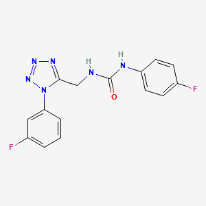 molecular formula C15H12F2N6O B2557912 1-(4-氟苯基)-3-((1-(3-氟苯基)-1H-四唑-5-基)甲基)脲 CAS No. 921110-10-3