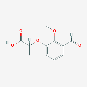molecular formula C11H12O5 B2557926 2-(3-Formyl-2-methoxyphenoxy)propanoic acid CAS No. 1087606-30-1