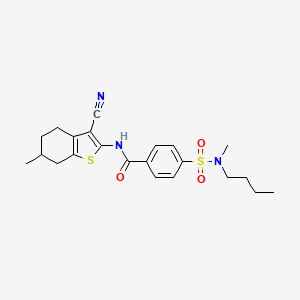 4-[butyl(methyl)sulfamoyl]-N-(3-cyano-6-methyl-4,5,6,7-tetrahydro-1-benzothiophen-2-yl)benzamide