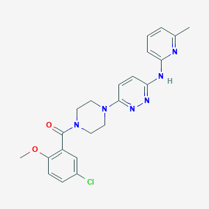molecular formula C22H23ClN6O2 B2557938 (5-Chloro-2-methoxyphenyl)(4-(6-((6-methylpyridin-2-yl)amino)pyridazin-3-yl)piperazin-1-yl)methanone CAS No. 1021222-73-0