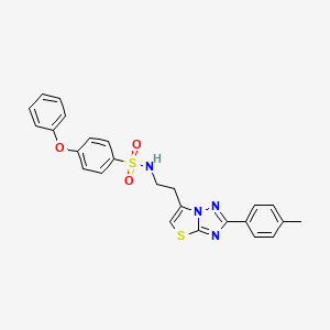 4-phenoxy-N-(2-(2-(p-tolyl)thiazolo[3,2-b][1,2,4]triazol-6-yl)ethyl)benzenesulfonamide