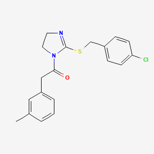 1-(2-((4-chlorobenzyl)thio)-4,5-dihydro-1H-imidazol-1-yl)-2-(m-tolyl)ethanone