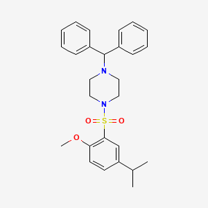 1-(Diphenylmethyl)-4-[2-methoxy-5-(propan-2-yl)benzenesulfonyl]piperazine