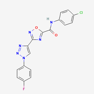 molecular formula C17H10ClFN6O2 B2557969 N-(4-chlorophenyl)-3-[1-(4-fluorophenyl)-1H-1,2,3-triazol-4-yl]-1,2,4-oxadiazole-5-carboxamide CAS No. 1251630-87-1