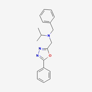 molecular formula C19H21N3O B2557972 N-benzyl-N-[(5-phenyl-1,3,4-oxadiazol-2-yl)methyl]propan-2-amine CAS No. 879470-04-9