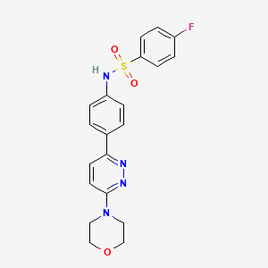 molecular formula C20H19FN4O3S B2557975 4-fluoro-N-[4-(6-morpholin-4-ylpyridazin-3-yl)phenyl]benzenesulfonamide CAS No. 946239-12-9