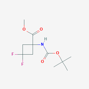 molecular formula C11H17F2NO4 B2557976 1-{[(叔丁氧羰基)氨基]-3,3-二氟环丁烷-1-羧酸甲酯} CAS No. 2097068-68-1