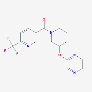 (3-(Pyrazin-2-yloxy)piperidin-1-yl)(6-(trifluoromethyl)pyridin-3-yl)methanone