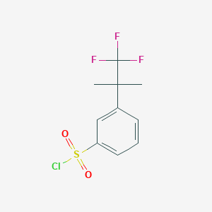 molecular formula C10H10ClF3O2S B2557986 3-(1,1,1-Trifluoro-2-methylpropan-2-yl)benzenesulfonyl chloride CAS No. 2411266-62-9