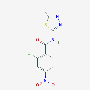 molecular formula C10H7ClN4O3S B255799 2-chloro-N-(5-methyl-1,3,4-thiadiazol-2-yl)-4-nitrobenzamide 