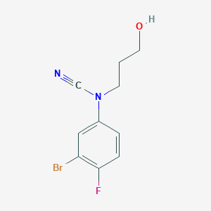 molecular formula C10H10BrFN2O B2557990 3-[(3-Bromo-4-fluorophenyl)(cyano)amino]propan-1-ol CAS No. 1384790-15-1