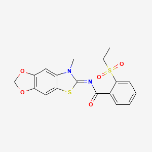 2-ethylsulfonyl-N-(7-methyl-[1,3]dioxolo[4,5-f][1,3]benzothiazol-6-ylidene)benzamide