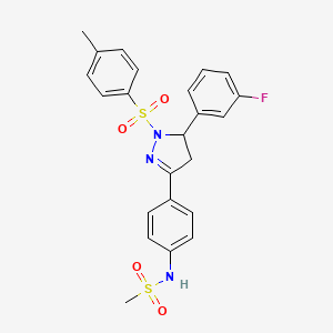 N-(4-(5-(3-fluorophenyl)-1-tosyl-4,5-dihydro-1H-pyrazol-3-yl)phenyl)methanesulfonamide