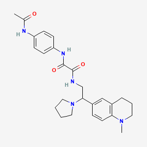 molecular formula C26H33N5O3 B2558002 N1-(4-乙酰氨基苯基)-N2-(2-(1-甲基-1,2,3,4-四氢喹啉-6-基)-2-(吡咯烷-1-基)乙基)草酰二酰胺 CAS No. 922013-17-0