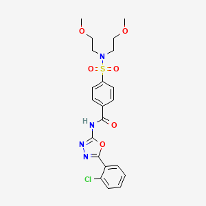 molecular formula C21H23ClN4O6S B2558003 4-[bis(2-methoxyethyl)sulfamoyl]-N-[5-(2-chlorophenyl)-1,3,4-oxadiazol-2-yl]benzamide CAS No. 533869-32-8