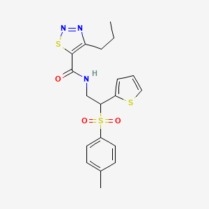 4-propyl-N-(2-(thiophen-2-yl)-2-tosylethyl)-1,2,3-thiadiazole-5-carboxamide