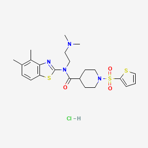 N-(2-(dimethylamino)ethyl)-N-(4,5-dimethylbenzo[d]thiazol-2-yl)-1-(thiophen-2-ylsulfonyl)piperidine-4-carboxamide hydrochloride