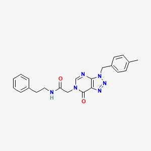 molecular formula C22H22N6O2 B2558019 2-(3-(4-甲基苄基)-7-氧代-3H-[1,2,3]三唑并[4,5-d]嘧啶-6(7H)-基)-N-苯乙基乙酰胺 CAS No. 892471-91-9