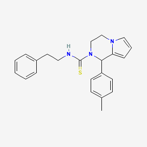 molecular formula C23H25N3S B2558020 N-phénéthyl-1-(p-tolyl)-3,4-dihydropyrrolo[1,2-a]pyrazine-2(1H)-carbothioamide CAS No. 393830-30-3