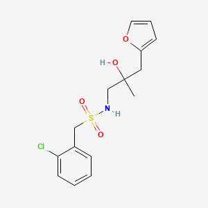 molecular formula C15H18ClNO4S B2558026 1-(2-chlorophényl)-N-(3-(furan-2-yl)-2-hydroxy-2-méthylpropyl)méthanesulfonamide CAS No. 1795413-65-8