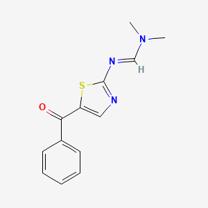 molecular formula C13H13N3OS B2558027 (E)-N'-(5-苯甲酰基-1,3-噻唑-2-基)-N,N-二甲基甲亚胺酰胺 CAS No. 865659-43-4