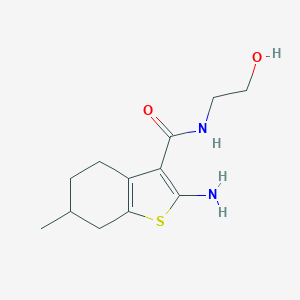 molecular formula C12H18N2O2S B255803 2-amino-N-(2-hydroxyethyl)-6-methyl-4,5,6,7-tetrahydro-1-benzothiophene-3-carboxamide 