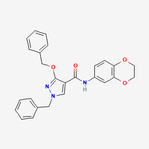 1-benzyl-3-(benzyloxy)-N-(2,3-dihydrobenzo[b][1,4]dioxin-6-yl)-1H-pyrazole-4-carboxamide