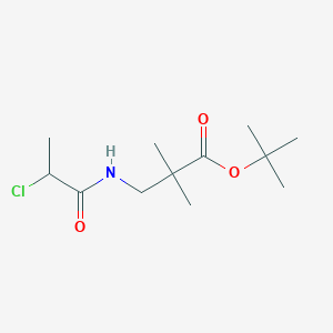 molecular formula C12H22ClNO3 B2558038 Tert-butyl 3-(2-chloropropanoylamino)-2,2-dimethylpropanoate CAS No. 2408972-90-5
