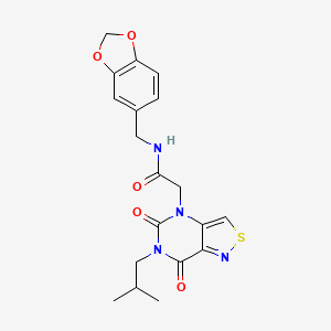 N-(1,3-benzodioxol-5-ylmethyl)-2-(6-isobutyl-5,7-dioxo-6,7-dihydroisothiazolo[4,3-d]pyrimidin-4(5H)-yl)acetamide