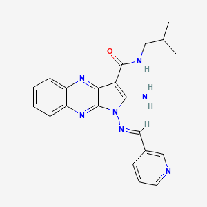 (E)-2-amino-N-isobutyl-1-((pyridin-3-ylmethylene)amino)-1H-pyrrolo[2,3-b]quinoxaline-3-carboxamide