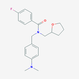 molecular formula C21H25FN2O2 B255806 N-[4-(dimethylamino)benzyl]-4-fluoro-N-(tetrahydrofuran-2-ylmethyl)benzamide 