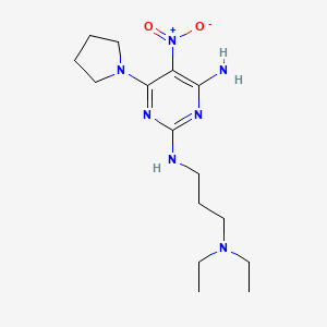 2-N-[3-(diethylamino)propyl]-5-nitro-6-pyrrolidin-1-ylpyrimidine-2,4-diamine