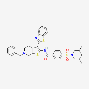 N-(3-(benzo[d]thiazol-2-yl)-6-benzyl-4,5,6,7-tetrahydrothieno[2,3-c]pyridin-2-yl)-4-((3,5-dimethylpiperidin-1-yl)sulfonyl)benzamide