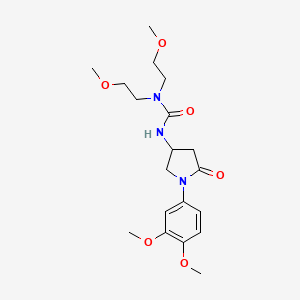 1-[1-(3,4-dimethoxyphenyl)-5-oxopyrrolidin-3-yl]-3,3-bis(2-methoxyethyl)urea