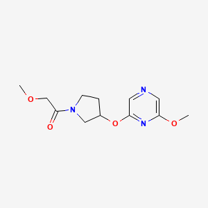 molecular formula C12H17N3O4 B2558080 2-甲氧基-1-(3-((6-甲氧基吡嗪-2-基)氧代)吡咯烷-1-基)乙酮 CAS No. 2034285-51-1