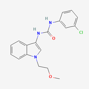 molecular formula C18H18ClN3O2 B2558095 1-(3-chlorophenyl)-3-(1-(2-methoxyethyl)-1H-indol-3-yl)urea CAS No. 922874-73-5