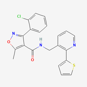 3-(2-chlorophenyl)-5-methyl-N-((2-(thiophen-2-yl)pyridin-3-yl)methyl)isoxazole-4-carboxamide