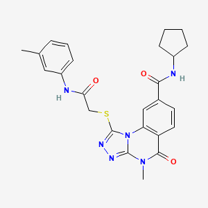 N-cyclopentyl-4-methyl-1-({2-[(3-methylphenyl)amino]-2-oxoethyl}thio)-5-oxo-4,5-dihydro[1,2,4]triazolo[4,3-a]quinazoline-8-carboxamide